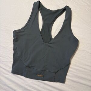 Gymshark x Whitney Simmons Cropped Tank Top Sports Bra Size Small Sage Green